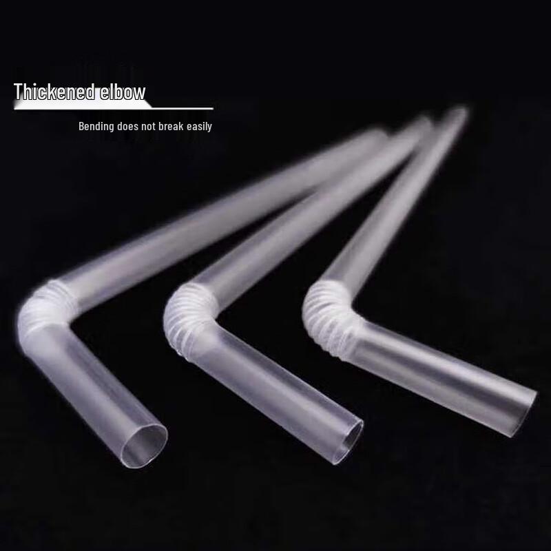 21cm Transparent Bent Disposable Thick Straws
