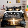 John 3:16 Scripture Bedding Bedding Duvet Cover Set Duvet Cover Pillowcases (1 * Duvet Cover 2 * Pillowcases, without duvet insert)