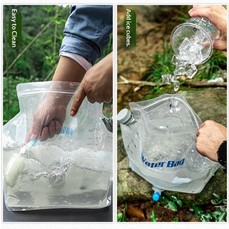 8L Camping Water Bag Portable Folding Water Storage Jug with Faucet Large Capacity Reusable Water Carrier for Outdoor Hiking Picnics BBQ