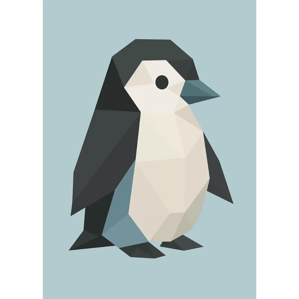 Abstract Geometric Stereoscopic Cute Animal Posters Jaguar Penguin Bear Prints Canvas Painting Wall Art Picture Home Room Decor