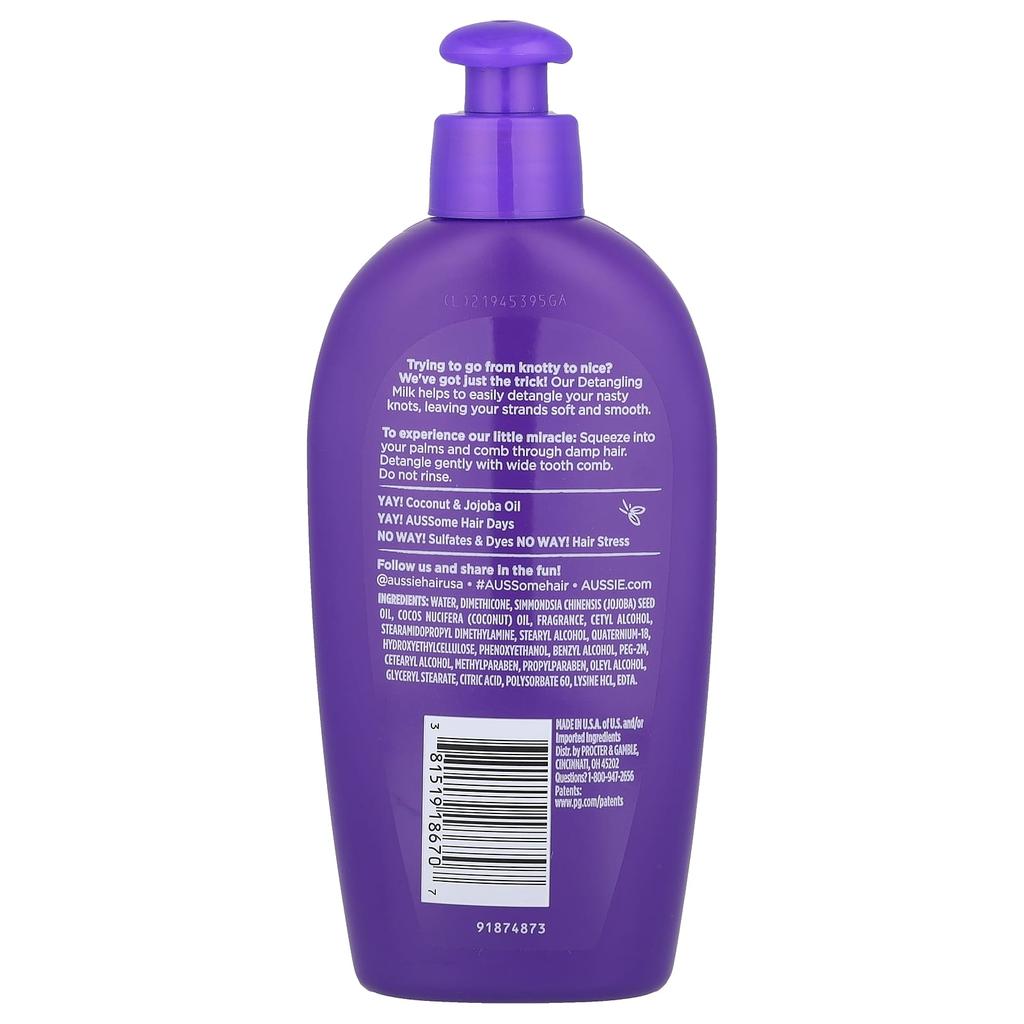Aussie Miracle Curls, bezoplachové rozčesávací mléko s kokosovým a jojobovým olejem, 6,7 fl oz (200 ml)