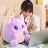 Sitzende dicke Katze Plüsch Spielzeug Cartoon Tier Plushie Peluche blau rosa grün weiß lila große Augen Kawaii Kätzchen Geschenk