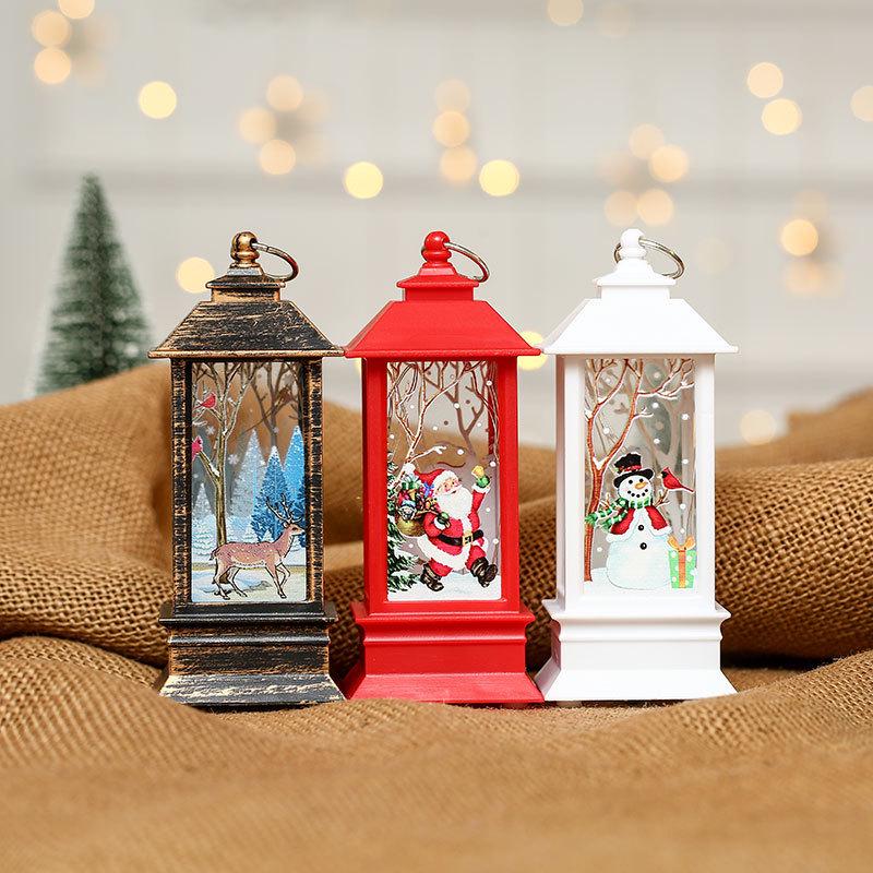 LED Small Luminous Christmas Oil Lamp Ornament - Old Man Design for Children's Gifts & Party Decorations
