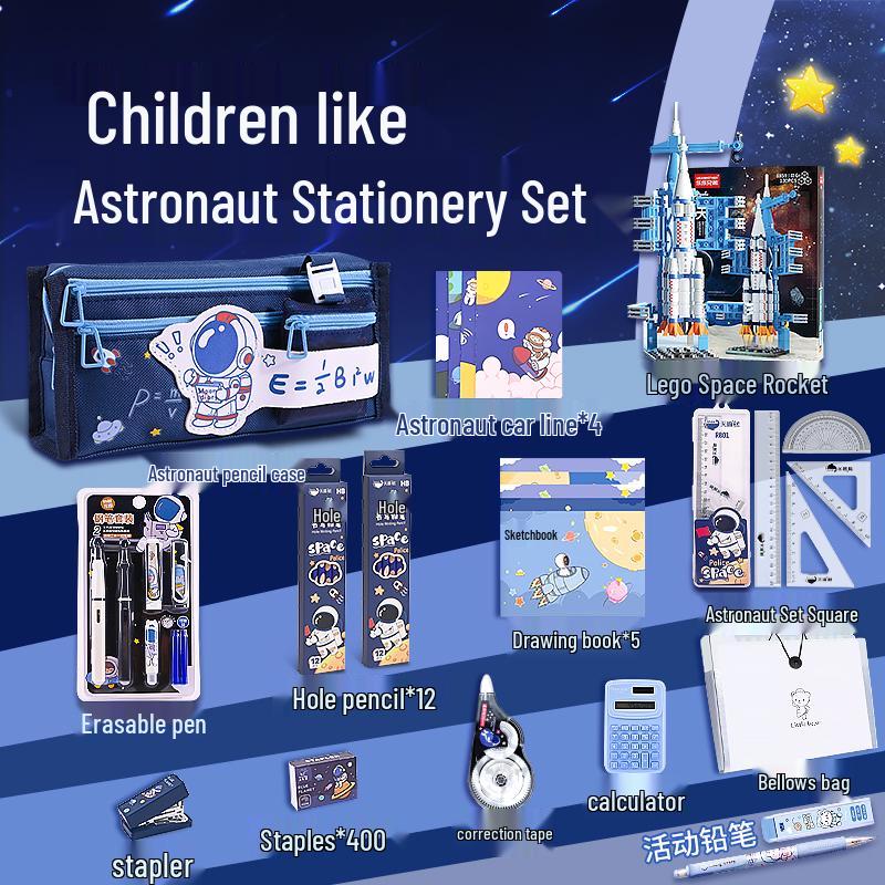 Grundschule 1. Klasse Schreibwaren Geschenkset - Wesentliche Schreibwaren für Geburtstage und als Mitgebsel für Jungen