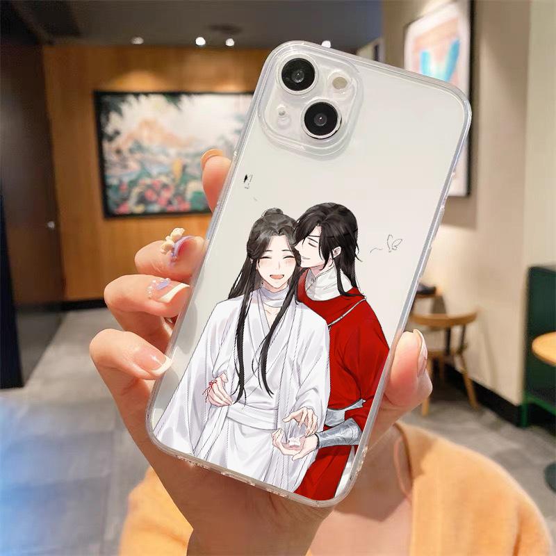 Heaven Officials Blessing Transparent Phone Case For iPhone 15 16 14 13 12 11 Pro Max XS X XR SE 7 8 Plus Straight Edge Cover