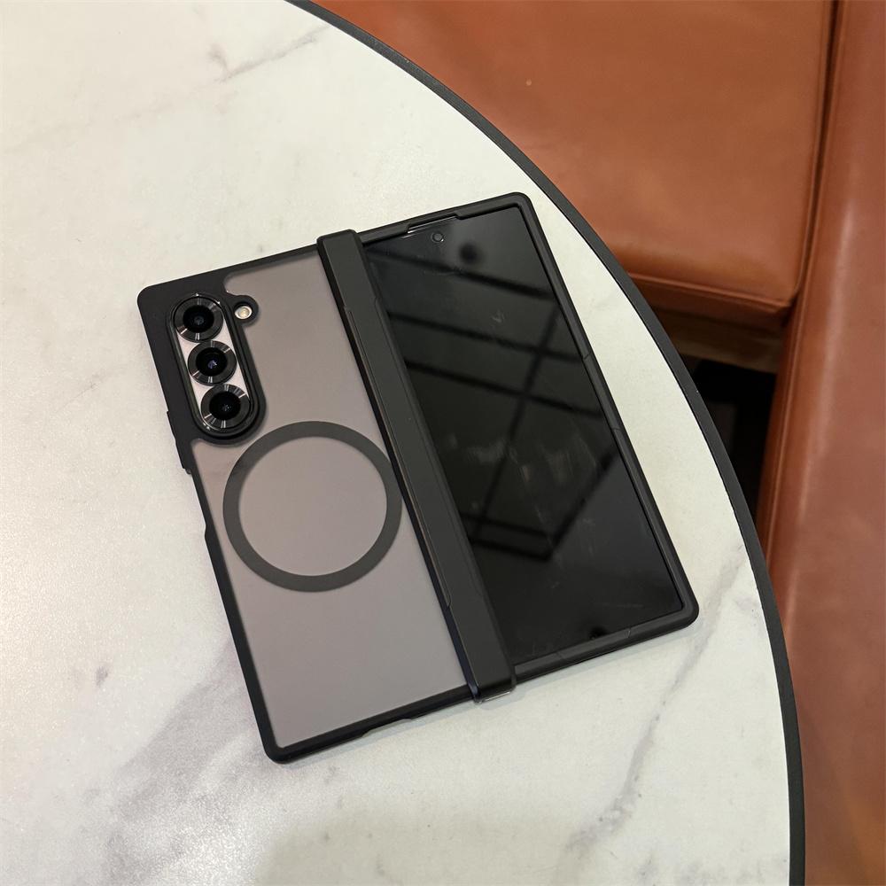 

Luxury Transparent Hard Case for Samsung Galaxy Z Fold 7 6 5 4 fold7 Magnetic Wireless Charging Hinge Shockproof Cover Galaxy Z Fold5