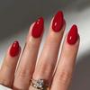 Red Solid Color Reusable False Nails - Removable Nail Art & Stickers