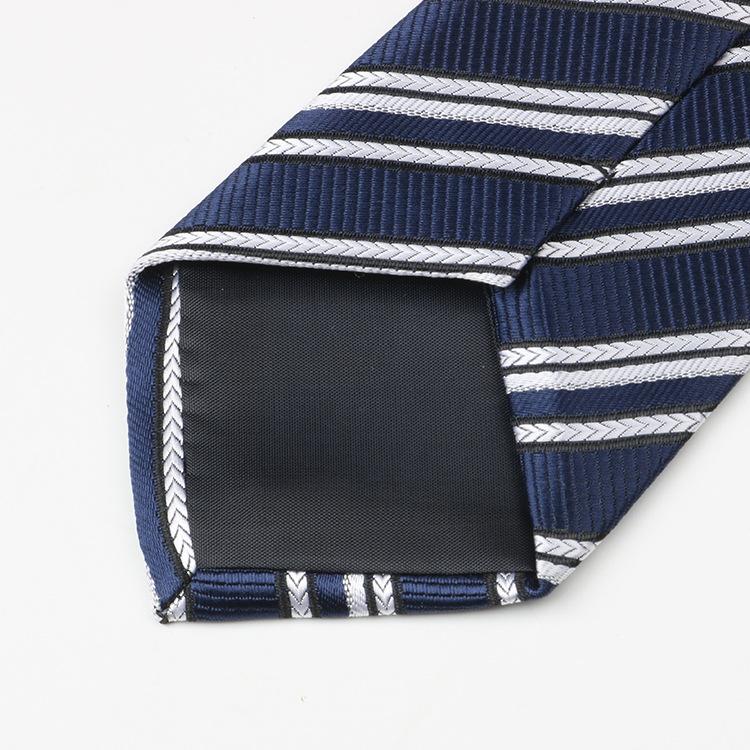 Tie Men'S, Business Zipper Work Security Shirt Striped Red Blue 8Cm Knot Free Easy To Pull
