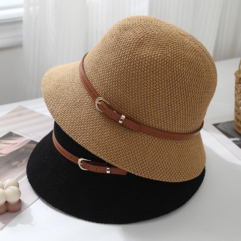 New fashion belt buckle versatile breathable comfortable sun hat outdoor travel leisure vacation small brim basin hat
