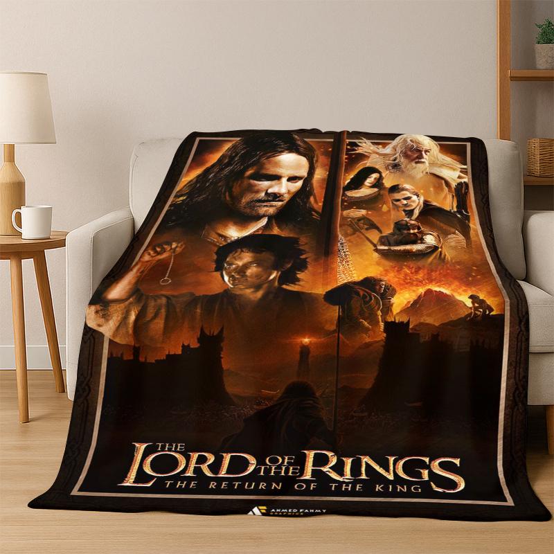

Movie L-Lord of The Rings H-Hobbit Flannel Blanket Soft Warm Blanket Throw Blanket for Bedroom Living Room Bed Picnic Gift Kid 75x90cm