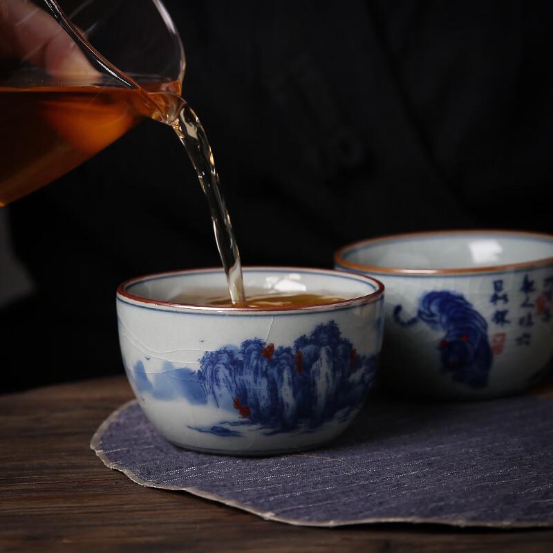 Chinese Retro Ice Crack Glaze Incense & Tea Tasting Cup