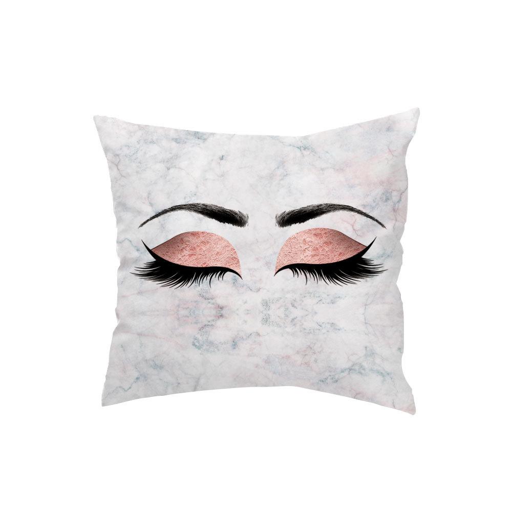 Marble Bright Diamond Eyes Eyelash Pillow Case Sofa Cushion Manicure Decoration Pillow