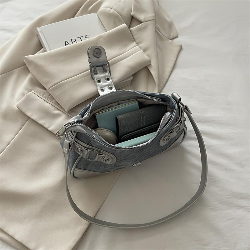 Hot Girl Motorcycle Studded Summer Niche Cute Women's Shoulder Bag/Shoulder Bag, Can Be Carried by Hand, Shoulder, or Crossbody (Two-Way)