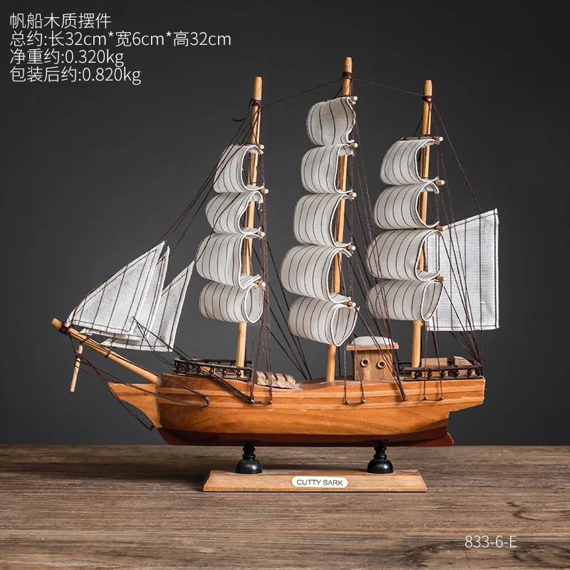 Creative Sailing Model Figurines Living Room TV Cabinet Wine Cabinet Office Table Miniatures Luxury High-end Decor Statua FYFM