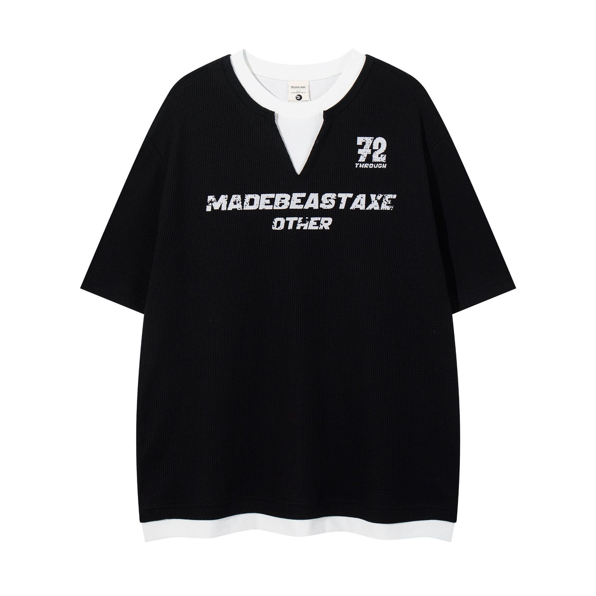 

Новый стиль для мужчин и женщин Летняя новинка Американский ретро футболка с коротким рукавом из двух частей XXL