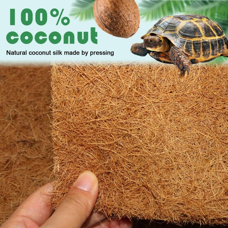 4pcs Pet Terrariums Moisturized Carpet Coconut Fiber Substrate Liner For Snake And Geckos Healthy Habitats Accessory