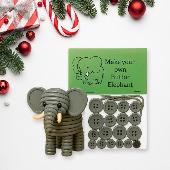 DIY Button Christmas Ornament Kit Highland Cow/Rabbit/Owl Animal Button Ornament Making