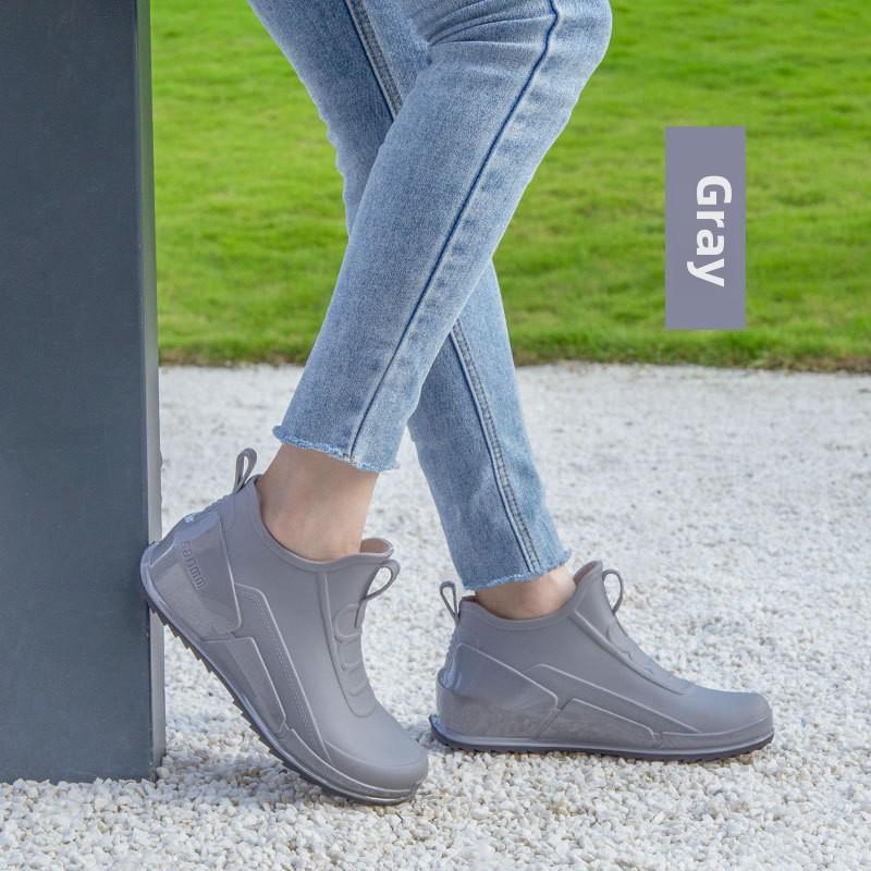 Fashion Woman Rain Shoes Waterproof Rubber Boots Ladies Casual Slip-on Flats Rainboots Female Insulated Garden Galoshes Botas De Chuva