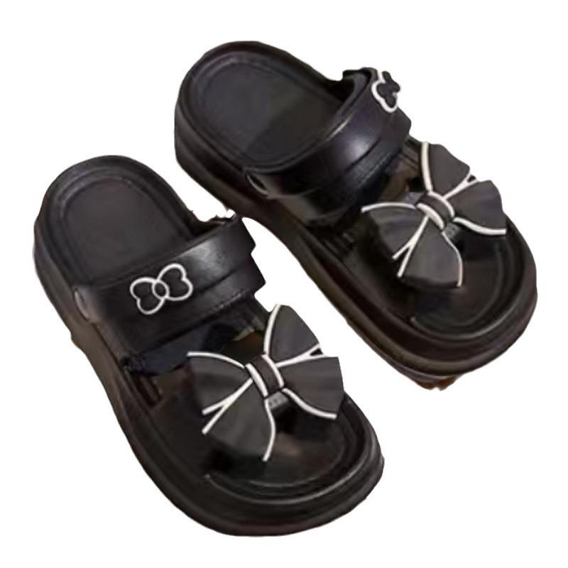 Super Light, Thick-Soled Bow Sandals – Fashionable, Wear-Resistant, Two-Way Beach Sandals & Slippers.