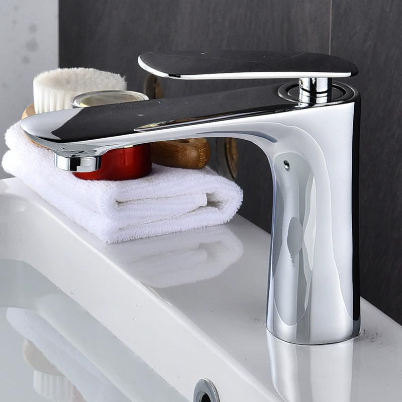 

Orange Bathroom Faucet Gold Basin Faucet Brass Hot & Cold Gray Bathroom Sink Faucet Deck Mounted Lavotory Faucet Waterfall Tap