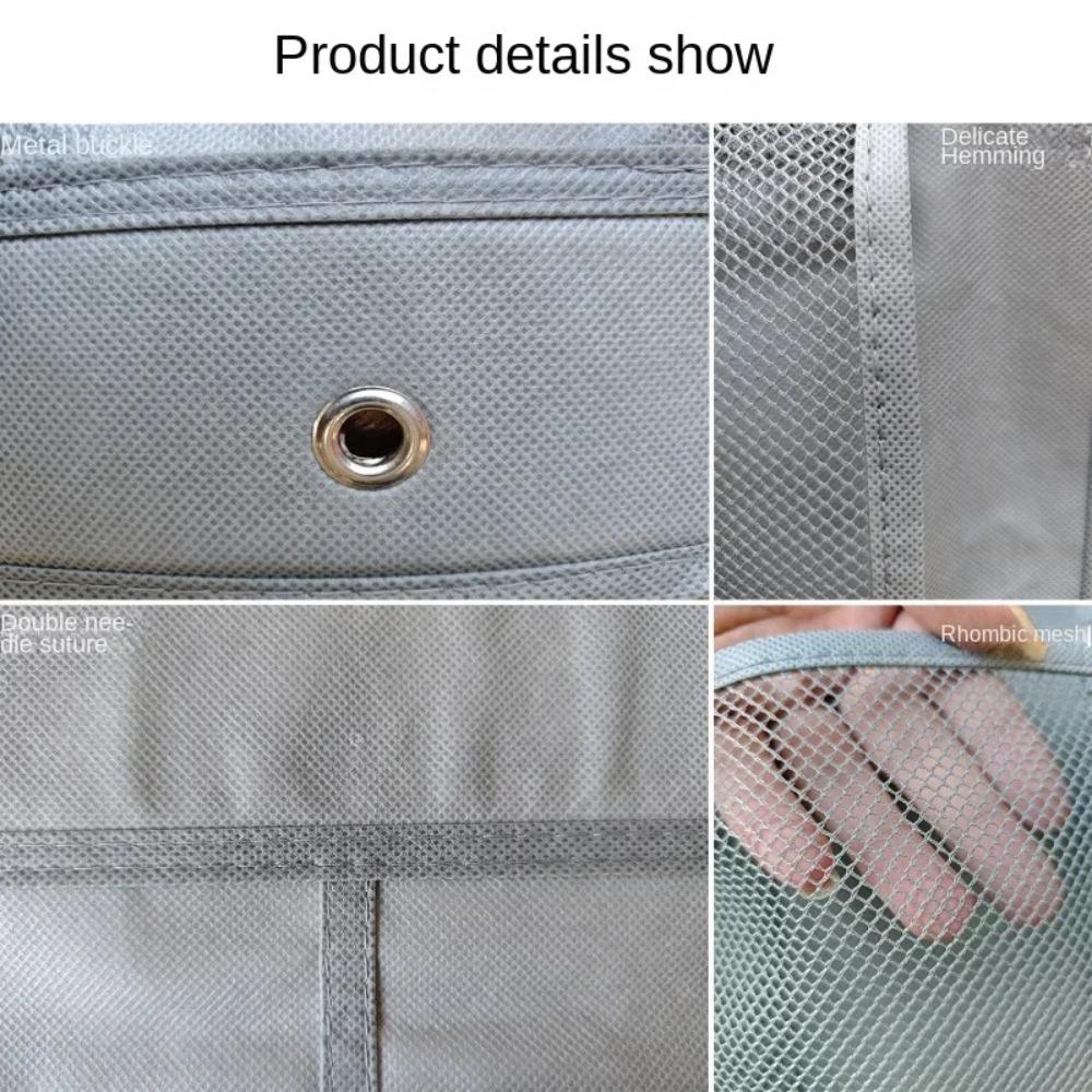 Wall-Mounted Storage Bag 6 Grids Clear Pockets Mesh Closet Shoe Holder Space Saving Non-woven Fabric