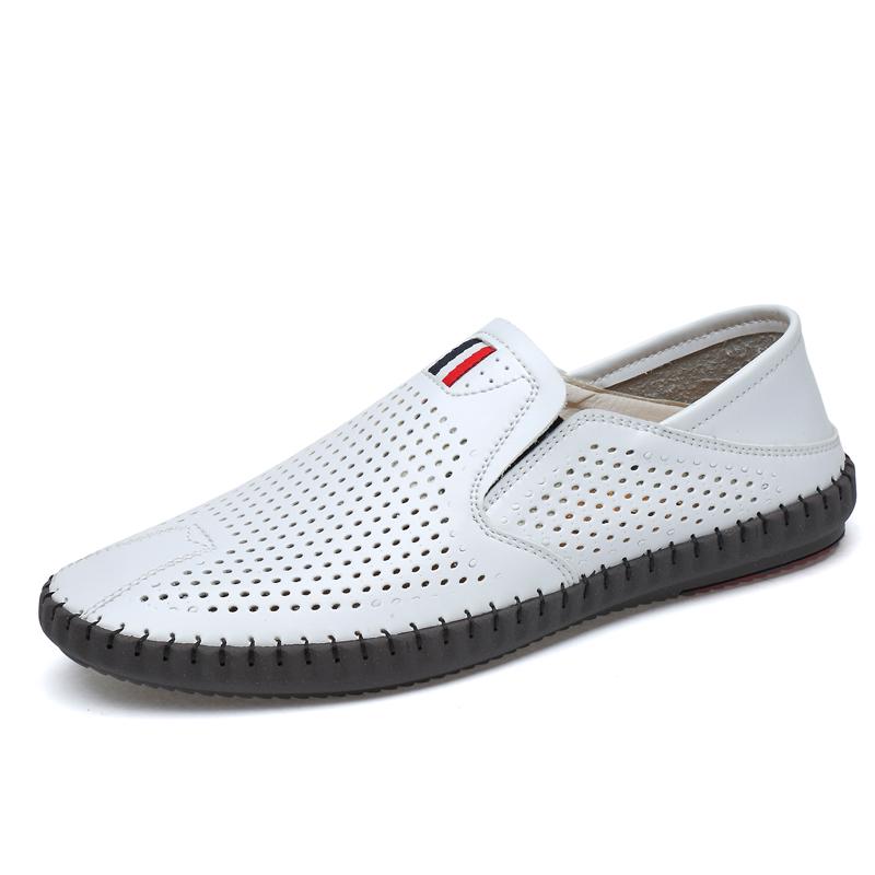2024 Spring Autumn New Breathable Loafers Soft Sole Anti Slip Trendy Deep Blue Men's Flat Shoes Fashion Men's Work Shoes