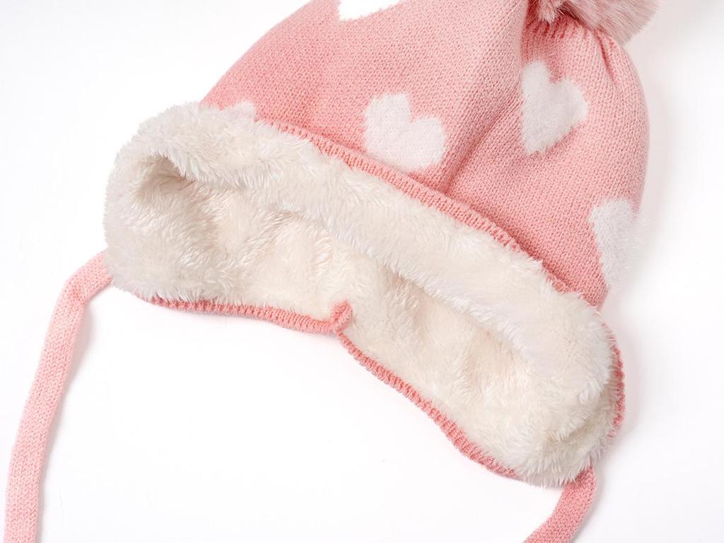 Children's Chunky Knit Wool Hat Set for Autumn & Winter - Unisex Baby Design, Trendy Two-Piece