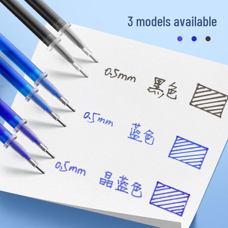Heat Erasable Pen Refill for Grades 3-5, Magic Erasable, Mo Yi Ca, Crystal Blue/Black, 0.5mm