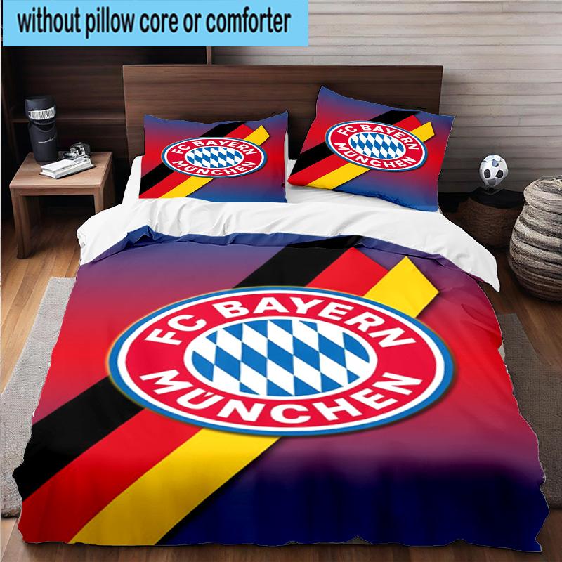 Set Biancheria da Letto Stampato FC Bayern München 3 Pezzi Copripiumino Chiusura Include 1 Copripiumino e 2 Federe Set Biancheria da Letto Decorazioni per la Casa Regali