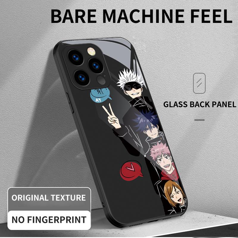 Tempered Glass Casing Jujutsu Kaisen Gojo Satoru Printed Cartoon Protective Cover Soft Case Shell for Xiaomi Redmi