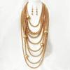 PFT Vintage Wedding High-End Imitation Pearl Necklace Set with Exaggerated Temperament Long Sweater Chain Earrings & Bracelet