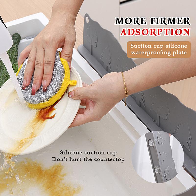 Silicone Kitchen Sink Baffle Splash Guard With Suction Cup Pool To Protect Clothes From Splashing Washing Dishes Water Baffle
