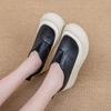 Spring and Autumn New Leather Single Shoes Medium Leather Shoes Beef Tendon Soft Sole Comfortable Casual Deep Mouth Women's Shoes