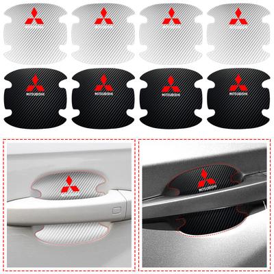 4 szt. Naklejka Ochronna na Klamkę Drzwi Samochodu Emblemat Stylizacja Samochodu Dla Pajero Outlander XL Montero Lancer Triton l200 Galant