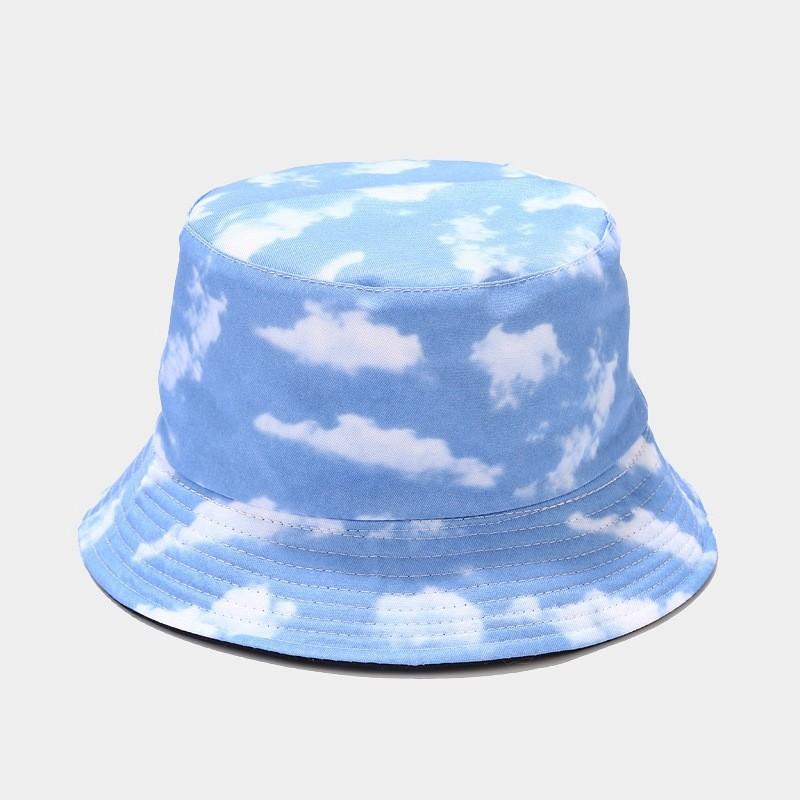 

Blue Sky Clouds Reversible Fisherman Cap With Sunshade For Summer And Spring Active Wear