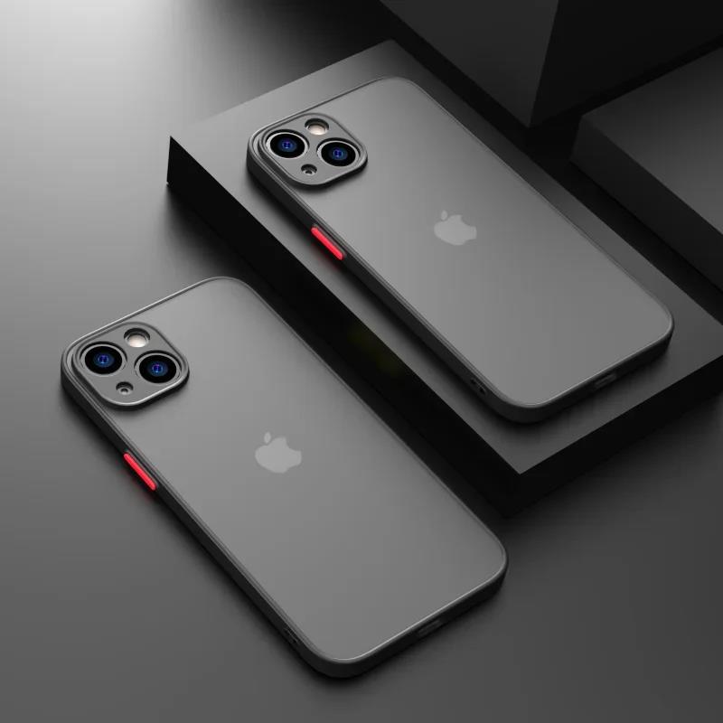 Shockproof Thin Matte Case For For Iphone 1 16 13 12 11 14 Pro Max Plus Mini XR XS X Silicone Bumper Clear Hard Cover Capa funda