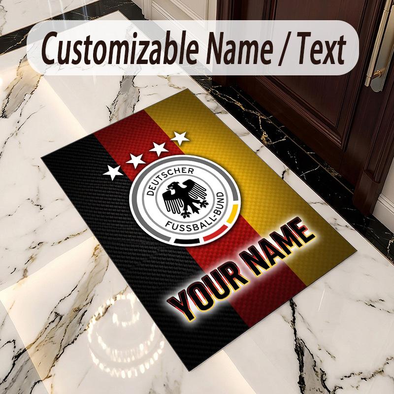 Crystal Velvet Rug Germany national football team Print Custom Name Text Floor Mat Home Decor