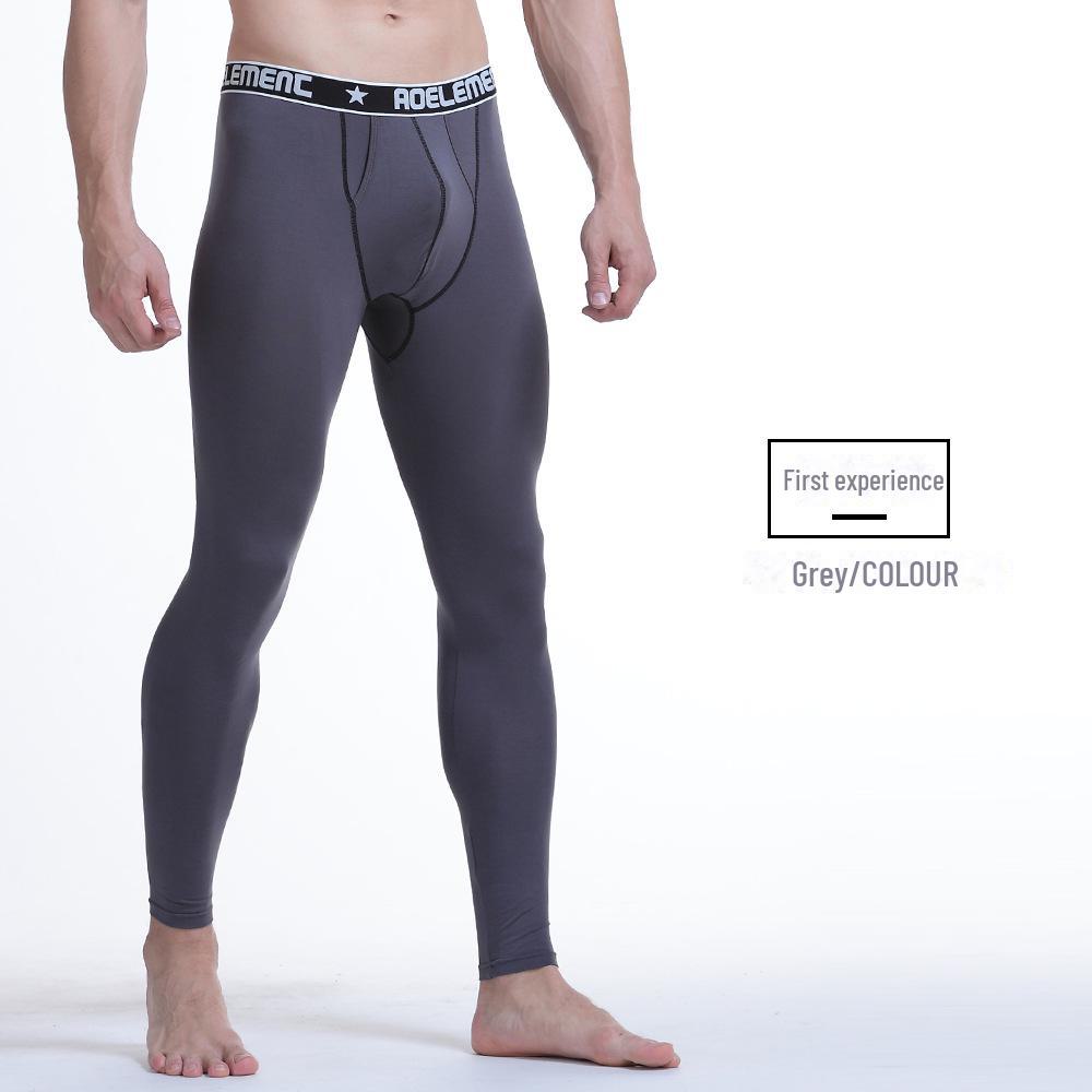 Men's Autumn/Winter Thermal Bullet-Style Leggings - Slim Fit, Mid-Aged To Young Adult