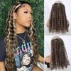 16inch Synthetic Natural Kinky Curly Clip Fish Line Invisible Hair Extensions Mixed Color Blonde Black Brown Artificial False Hair Piece For Women