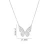 Simple Round Butterfly Zircon Pendant Necklace Stainless Steel Fashion Geometric Choker Jewelry Party Gifts For Women Girls