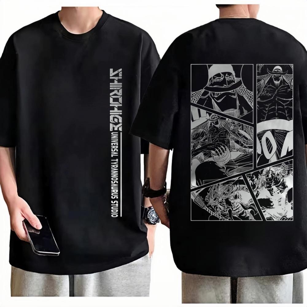 

One Piece Whitebeard TShirt Unisex High Street Anime Graphic Print Crew Neck Pure Cotton Casual Fashion Tops For Men Women 4XL