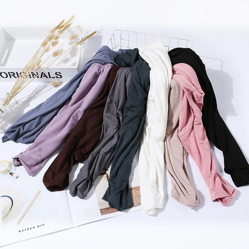 Women's Black Half-High Collar Long-Sleeve Shirt - Korean Style, 2025 Spring/Autumn