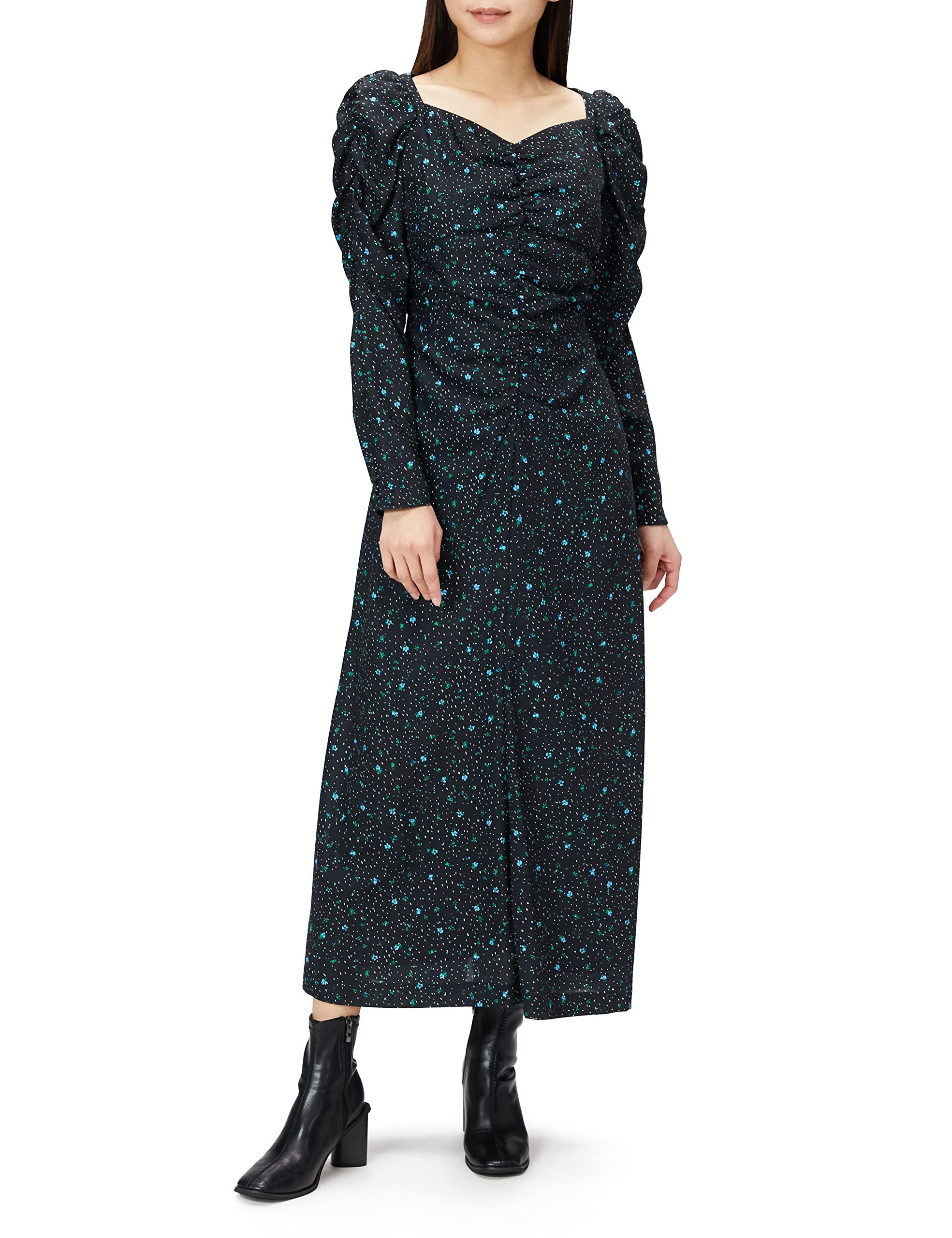 

Gathered decolletage dress LWFO231166 BLK 0 [Lily Brown] Women s чёрный