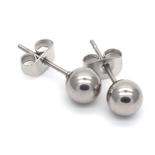 

Brief Small Round Balls 2mm to 8mm Stud Earrings 316l Stainless Steel Earring IP Plating No Fade Allergy Free