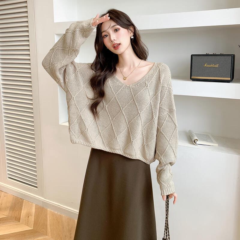 Mocana Women's V-Neck Long-Sleeve Knitted Sweater