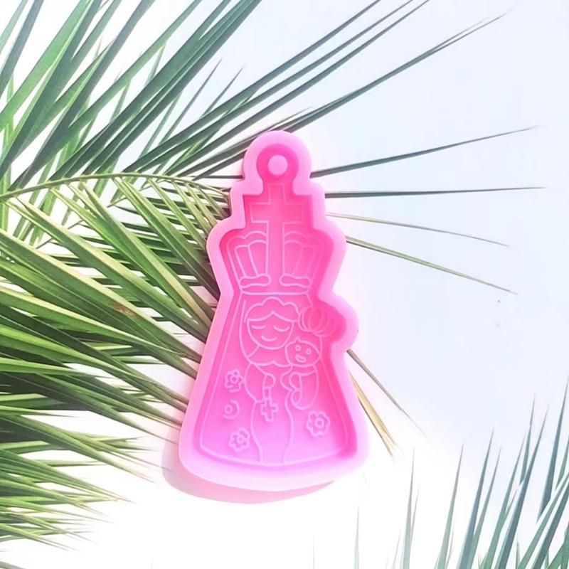 Silicone Mold Epoxy Resin Casting Mould for Making Nun Shaped Keychains Backpack Decorations and Religious Pendants