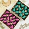 12Pcs/Set 6CM Velvet Christmas Ball Ornament Shatterproof Plastic Reusable Holiday Xmas Tree Hanging Flocked Ball Decoration Pendant