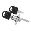 2Pcs Furniture Drawer Wardrobe File Cabinet Lock with Keys Office Security (19mm Head Silver)