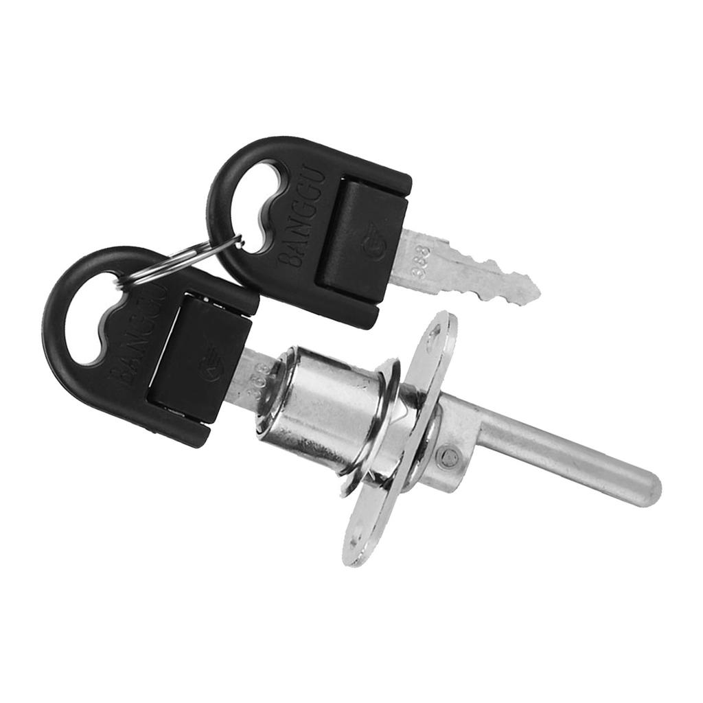 2Pcs Furniture Drawer Wardrobe File Cabinet Lock with Keys Office Security (19mm Head Silver)