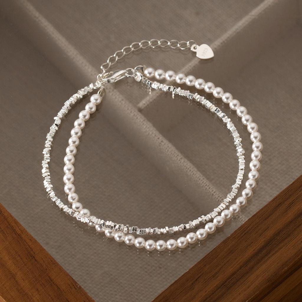 925  Silver Stars Bead Bracelets Women Korean Versatile Adjustable Charm Bracelets Girls Sweet Beautiful Jewelry Gifts